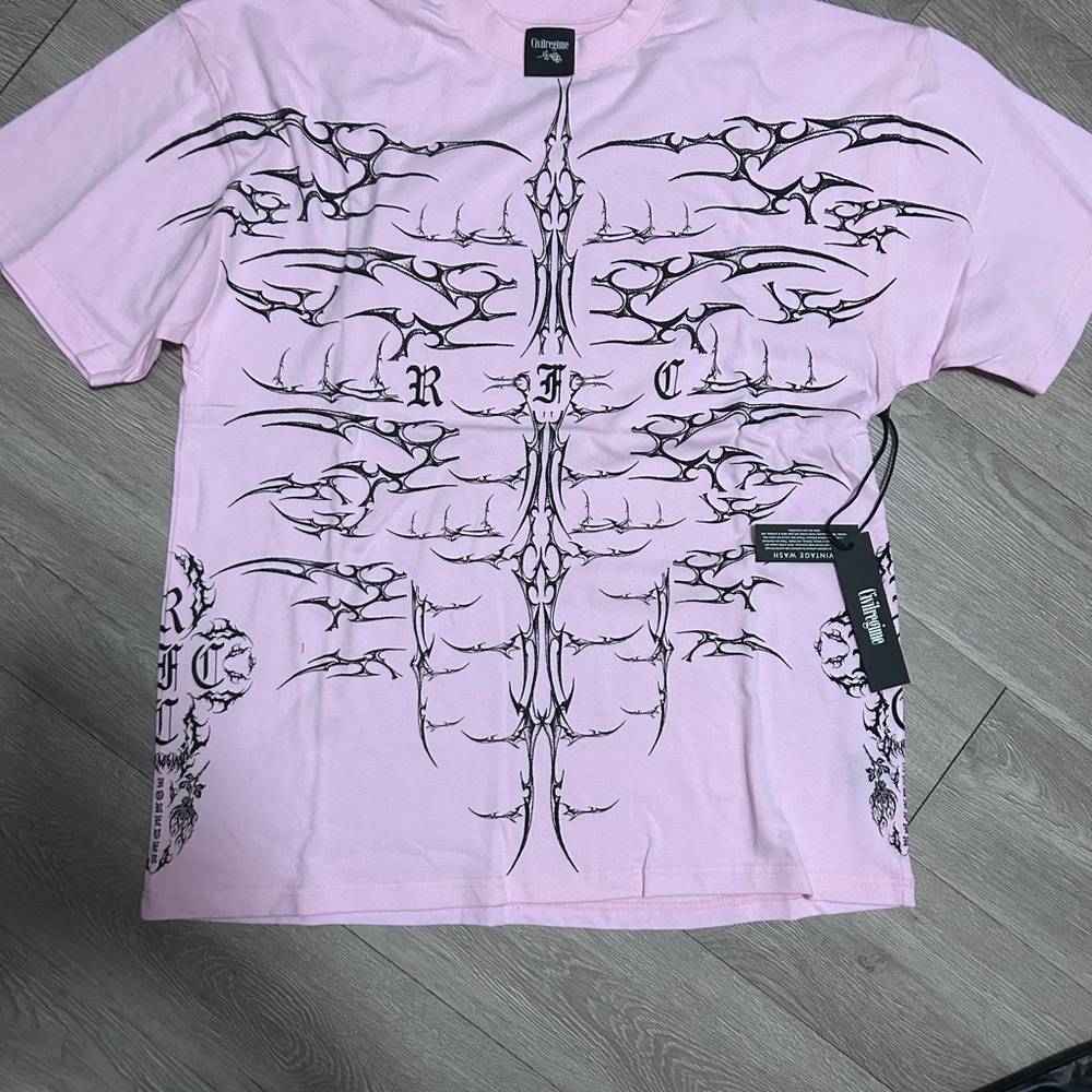 Pink Graphic Short Sleeve Tee by Unknown